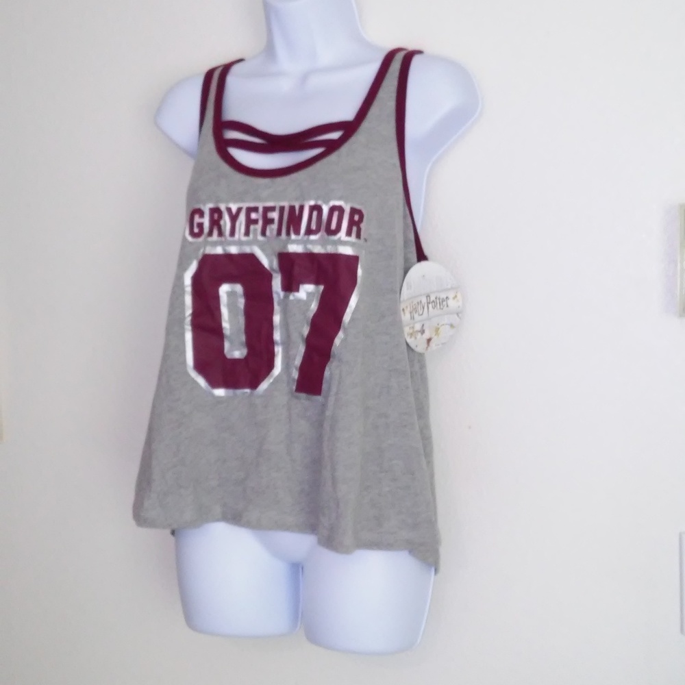 HARRY POTTER NWT Gryffindor 07 Grey Racerback Tank